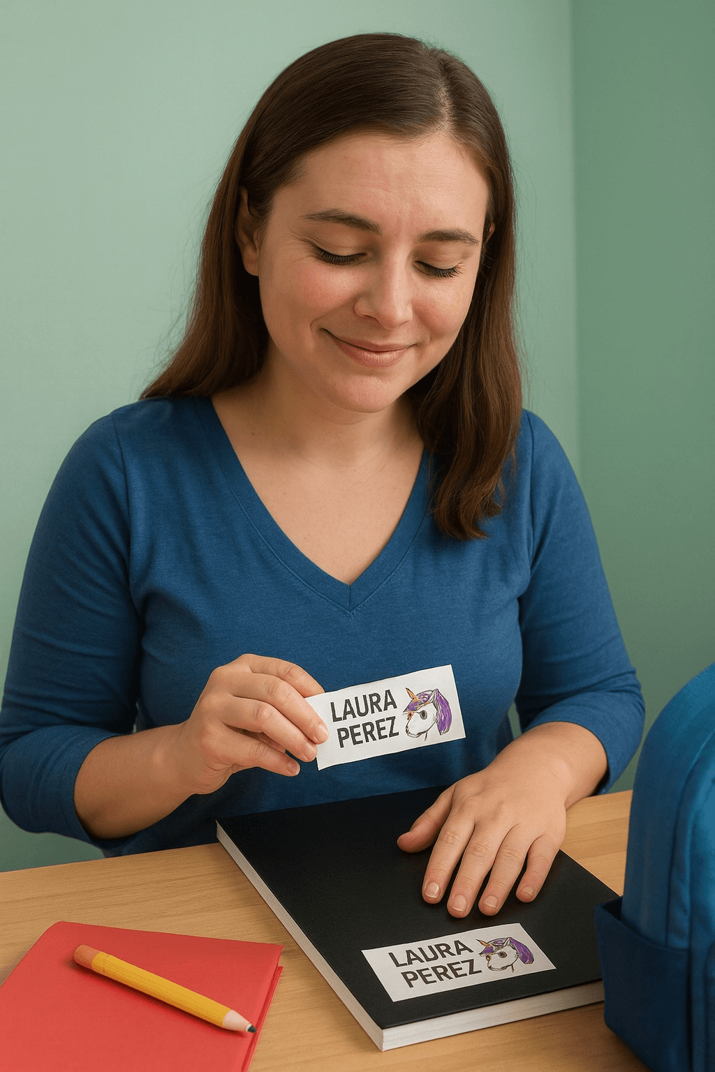 etiquetando utiles escolares